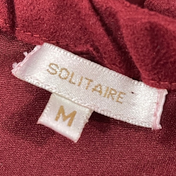 Solitaire Burgundy Embroidered Beaded Boho Chic Skirt Size Medium - Picture 8 of 8